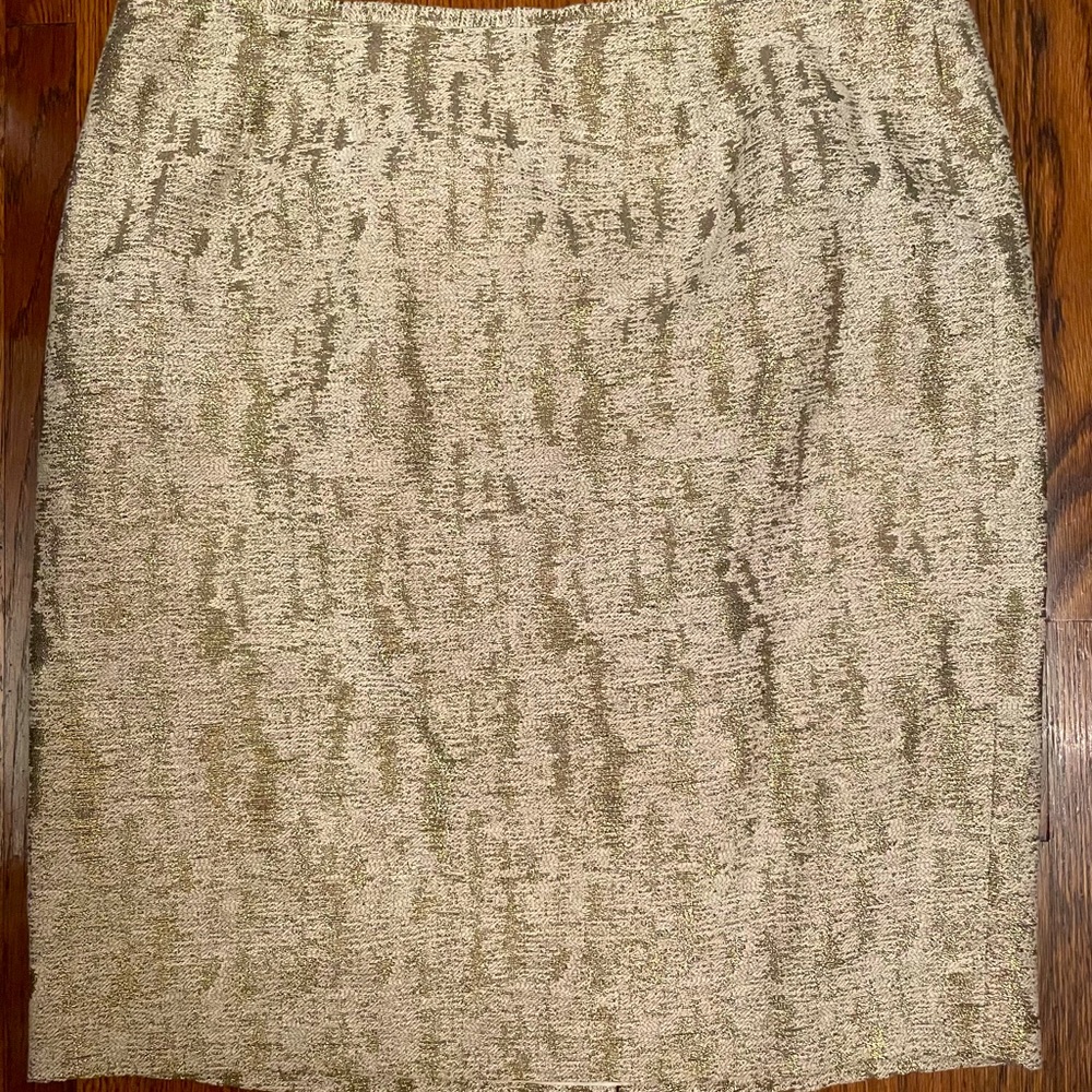 Calvin Klein champagne gold, cream, silver mini skirt